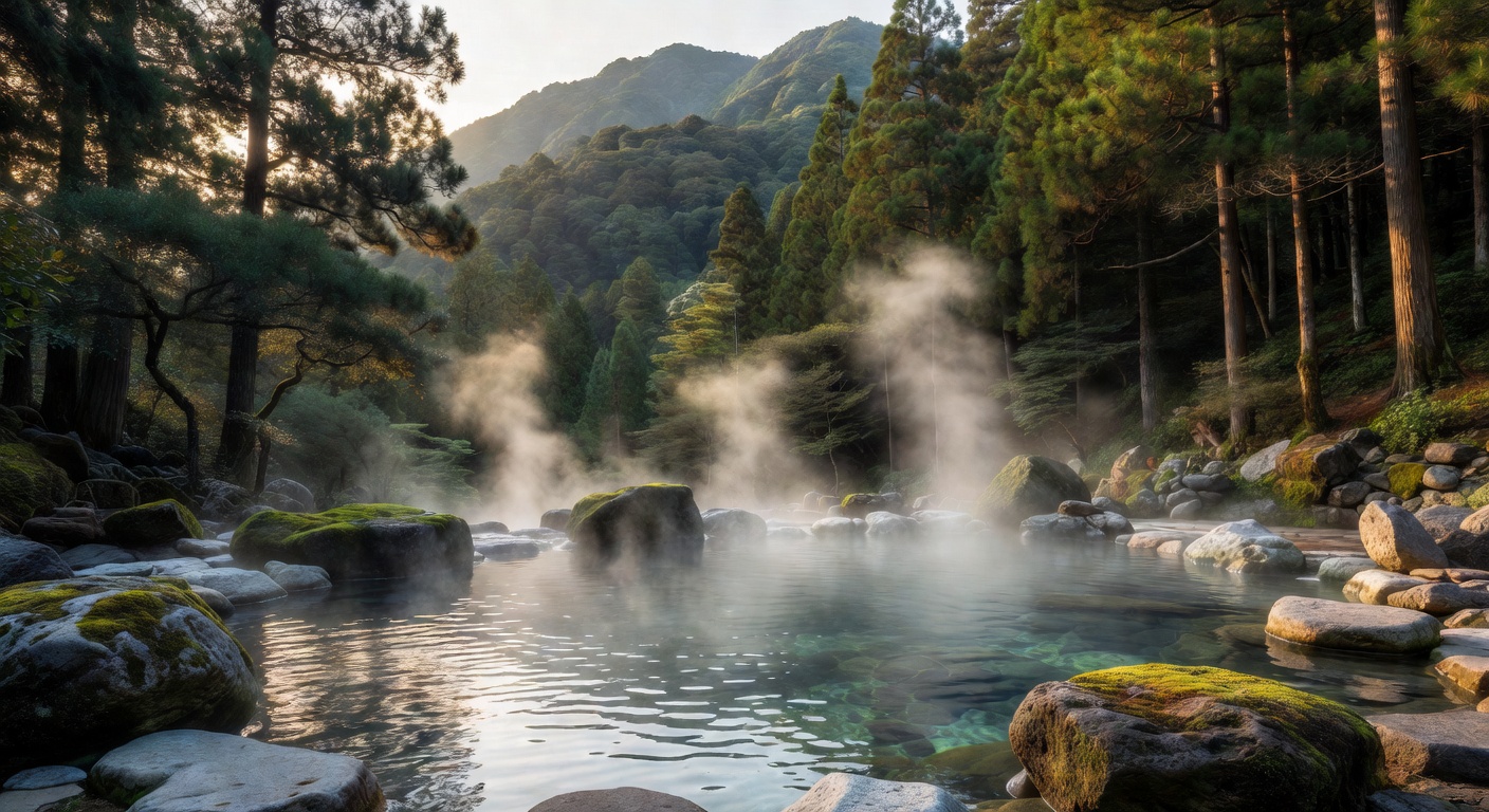A Japanese onsen hot spring — the ritual of warmth and renewal